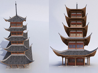 Chinese Pagoda Ancient Pagoda 3d model