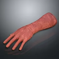 Red Human Hand Organ Model with Realistic Skin Texture and Fine Hair Details