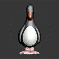 Cute Penguin Doll With Black Body White Belly Orange Beak And Pink Feet