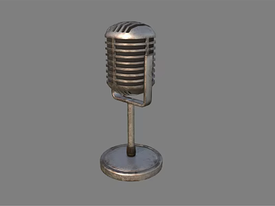 Vintage Microphone Classic Retro Design With Studio Audio Equipment Style 3d model