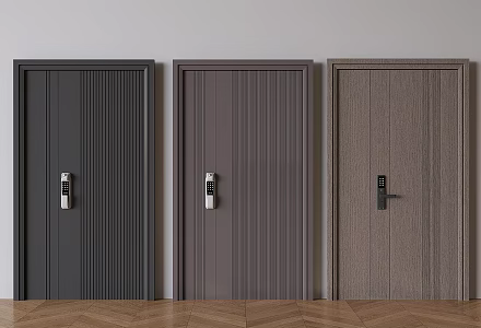 Italian Entry Door Security Door Light Luxury Solid Wood Swing Door Smart Door Lock Fingerprint Password 3d model
