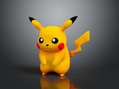 Pikachu 3D Cartoon Character With Yellow Body Black Tipped Ears Red Cheeks And Electric Tail 3d model