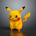 Pikachu 3D Cartoon Character With Yellow Body Black Tipped Ears Red Cheeks And Electric Tail