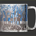 Vintage Blue Mug With Floral Pattern And Worn Design For Everyday Use