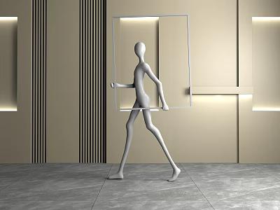 Modern Photo Frame Characters 3d model