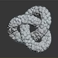 Light Blue And White Dice Form Intricate 3D Knot Structure Design