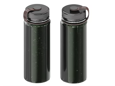 Two Black Insulated Vacuum Flasks With Flip Lids For Daily Use 3d model