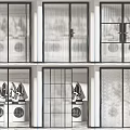 Modern Sliding Doors With Various Glass Panel Designs And Frame Styles 3d model