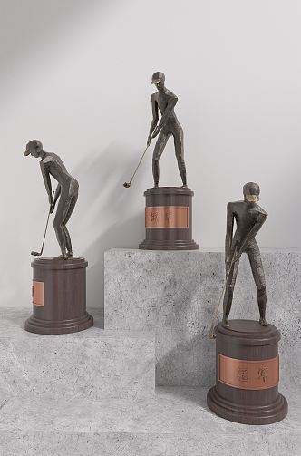 Modern Trophy Golf Trophy 3d model