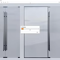 Modern Frosted Glass Double Doors With Metal Handles And Sea View Interior