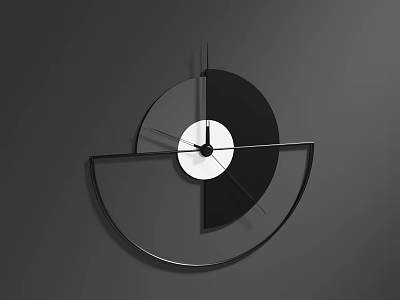 Modern Geometric Wall Clock With Black Transparent Frame And White Dial 3d model Modern Geometric Wall Clock With Black Transparent Frame And White Dial 3d model