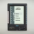 JetBook Digital Multimedia Device With Books Music Pictures Settings On Display Screen