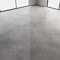 Gray Concrete Floor with Smooth Polished Surface in Modern Indoor Space and Black Windows