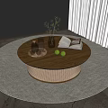 Middle Ancient House Quiet Tea Table Ornaments Books 3d model