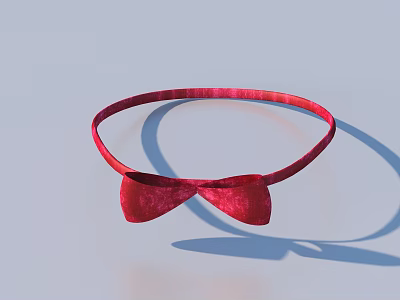 Stylish Red Hairband With Bow Design For Daily Life Accessories 3d model