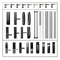 Various Door Handles With Modern Designs Including Smart Locks And Metal Levers