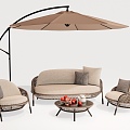 Outdoor Sofa Rattan Leisure Sofa Courtyard Sofa Outdoor Table and Chair Outdoor Chair 3d model