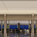 Luxurious Modern Hotel Lobby Interior With Elegant Lighting Marble Floor And Elevators