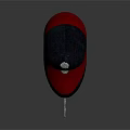 Sharp Weapon Featuring Red Handle And Metal Hollow Blade On Gray Background With Reflection