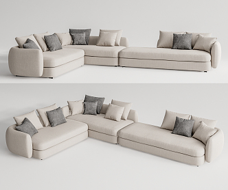 Modern Poliform corner sofa 3d model