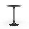 Stylish Black Round Coffee Table with Modern Tapered Pedestal Base Design