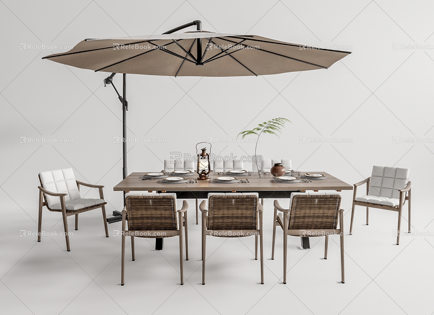 Modern Outdoor Table and Chair Outdoor Dining Table and Chair 3d model