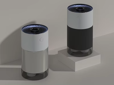 Two Modern Air Purifiers With Minimalist Design And LED Rings 3d model