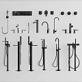Modern Black Faucets With Various Bathroom And Kitchen Design Styles 3d model
