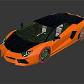 Orange Convertible Sports Car With Sleek Body Black Roof And Alloy Wheels
