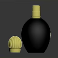 Elegant Black Perfume Bottle With Gold Spray Mystique Label And Golden Cap