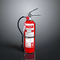 Red Fire Extinguisher With Pressure Gauge Hose And Nozzle Safety Equipment