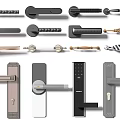 New Chinese Style Door Handle Door Handle Fingerprint Lock Password Lock 3d model