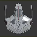Futuristic Cosmic Spaceship Model With Advanced Aerospace Design And Colorful Accents