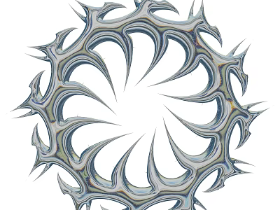 Modern Artistic Decorative Ornament Set With Spiral Radial Design And Metallic Silver Finish 3d model
