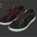 Black Casual Shoes With White Sole And Red Accents On Laces For Daily Wear