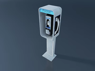Public Phone Booth As Essential Outdoor Public Facility With Telephone Service 3d model