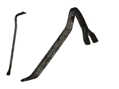 Old Rusty Curved Metal Objects With Iron Pieces And Bent Tool Parts 3d model