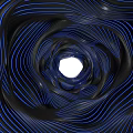 Abstract Blue And White Wavy Lines Forming Spiral Tunnel With Central Light