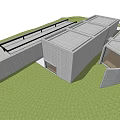 Modern Architectural Interior Featuring Gray Concrete Walls Wooden Flooring Glass Partition And Staircase