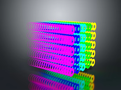 Colorful Spiral Multi layered Doll Toy With Reflective Surface And Shiny Rainbow Design 3d model