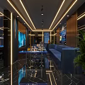 Modern KTV Interior Design With Large Screen TV Comfortable Sofa And Ambient Lighting