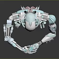 Futuristic Humanoid Robot Character With Mechanical Joints Teal Core And Articulated Limbs