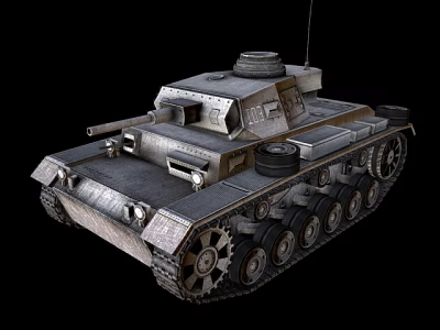 Detailed Military Tank Featuring Tracks Turret And Armor On Black Background 3d model