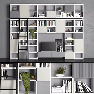 Modern Bookcase TV Cabinet 3d model