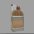Retail Display Shelf with Multiple Layers for Organizing Wooden Cutting Boards