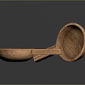 Two Wooden Kitchen Spoons With Handles And Natural Wood Grain Design
