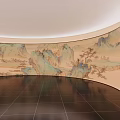 New Chinese style image wall reception hall su model 3d model