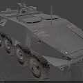 Wheeled Armored Vehicle With Six Wheels Turret Weapon System And Protective Armor