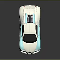 Bugatti Sports Car With Blue And Silver Glossy Finish And Sleek Aerodynamic Design