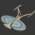 Futuristic Cosmic Spaceship Design With Circular Structure And Extended Illuminated Wings